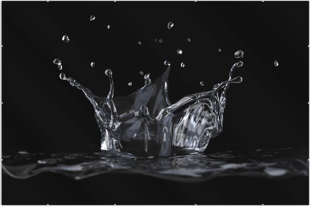 Wallario Wandbild Aufspritzendes Wasser, Größe: 61 x 91,5 cm, Poster mit rahmenlosen Bildhalter
