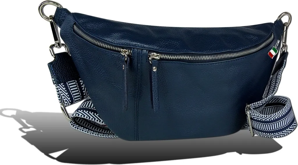 Cintura Tracolla Florence D2OTF821B Blu Scuro in Vera Pelle Italiana