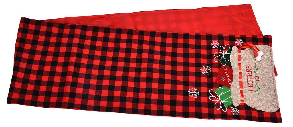 Tischdecke, rot-schwarz, Flanell, Gittermuster, schlicht, großzügig, elegant, Weihnachtsdekoration