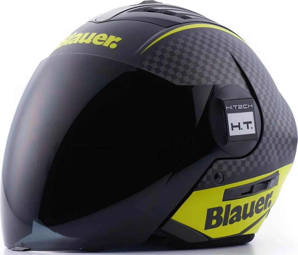 Casque Jet Blauer Real HT Graphic B Noir Mat et Jaune Taille XS 52/54