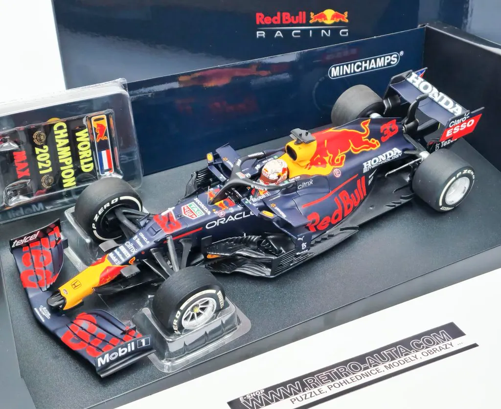 Miniature F1 Red Bull RB16B 1:18 Verstappen GP Abu Dhabi 2021 luxe