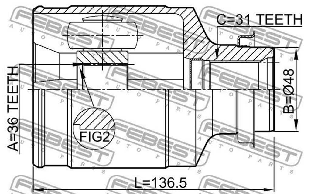 NTY Gelenksatz Antriebswelle Vorne Rechts für MAZDA CX-7 Produktbild 