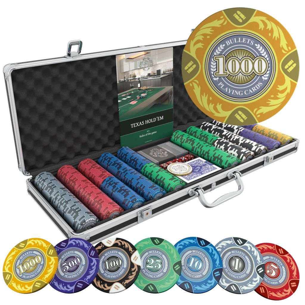 Pokerkoffer mit 500 Designer Clay Pokerchips "Tony" mit Produktbild 