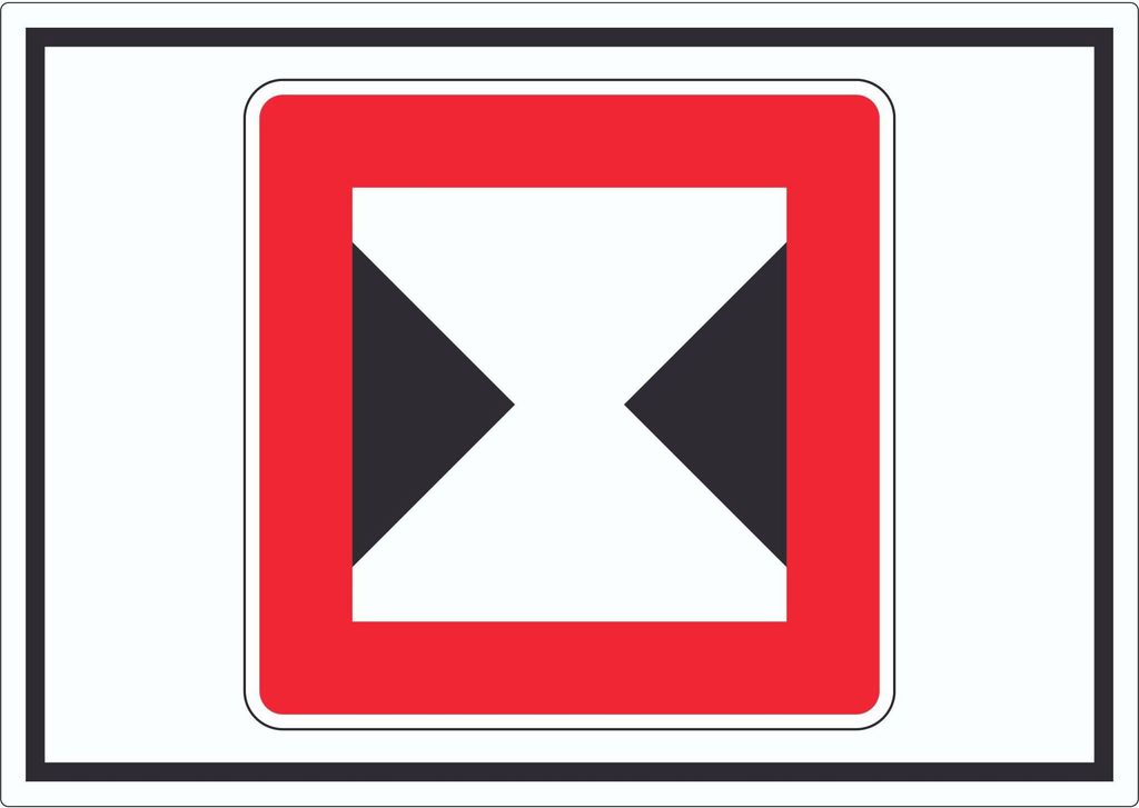 Begrenzte Fahrwasserbreite Durchfahrtsbreite begrenzt Symbol A6 (105x148mm)
