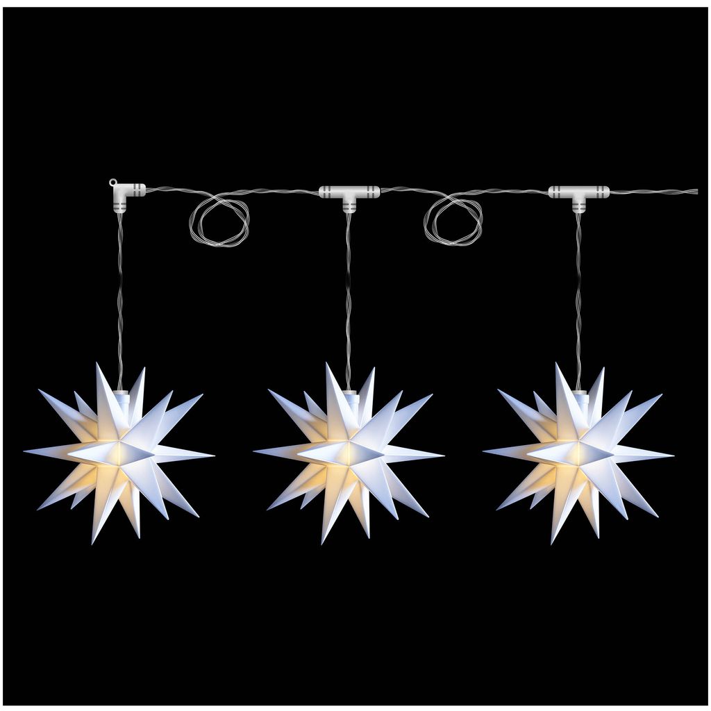 Novaliv Weihnachtsstern Dekostern | 12cm Sterne 3,5m Länge Produktbild 