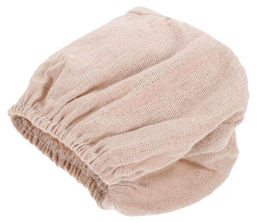Brotkorb mit Tuchhülle und Gärkorbeinlage aus atmungsaktivem Leinen 24x18x8cm Beige für Sauerteig Teigformung und Backzubehör