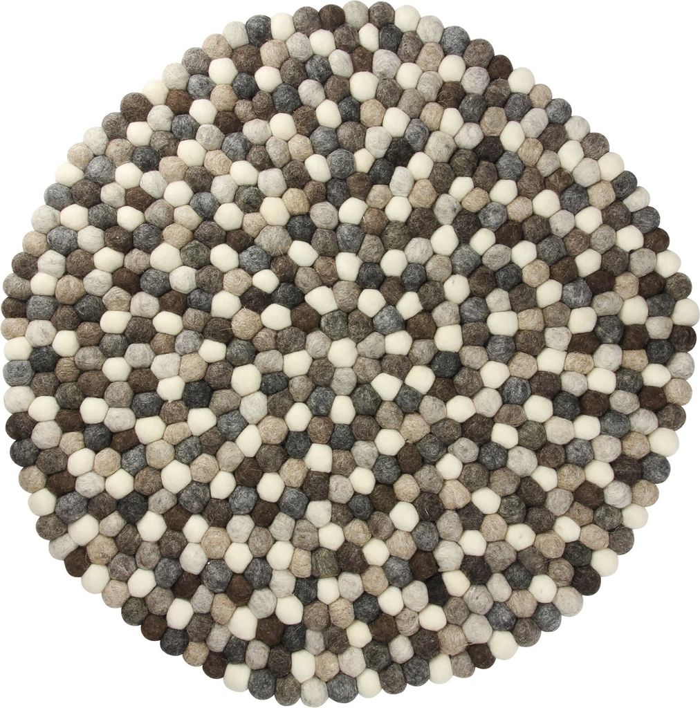 Filzuntersetzer - Filzmatte - Untersetzer - graubunt - Naturtöne - rund - ca. 60 cm