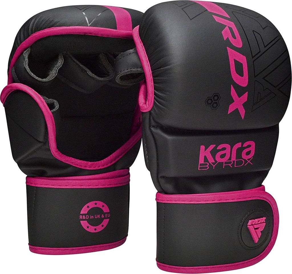 RDX MMA Boxhandschuhe Grappling-Training Kickboxen Kampf Muay Thai, Leder Sparring Mitts, Matt