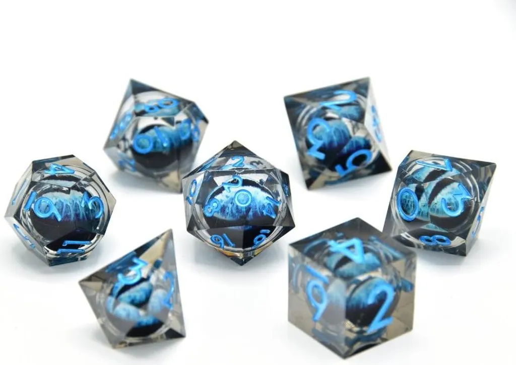 Set de Dés RPG Dragon d'Eau pour D&D - Accessoire Idéal pour Joueur
