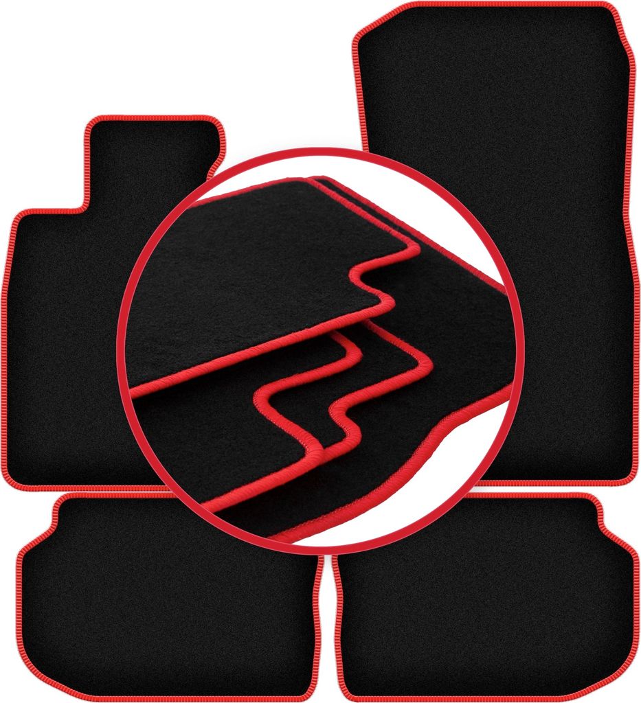 CARLUX-RED Autofußmatten für: BMW 5 F10 xDrive Limousine (2010-2013)