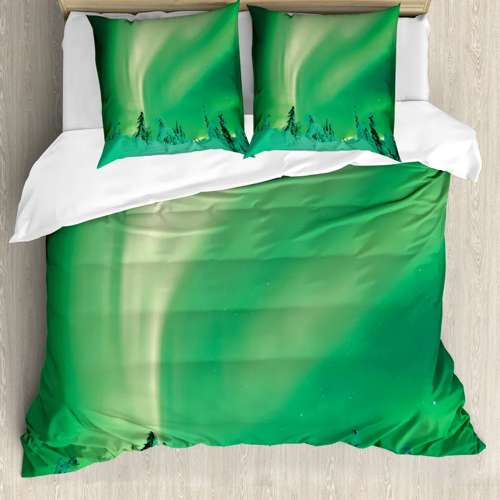 Copripiumino Nordlicht Fern Green 200x200 - Atmosfera Bosco