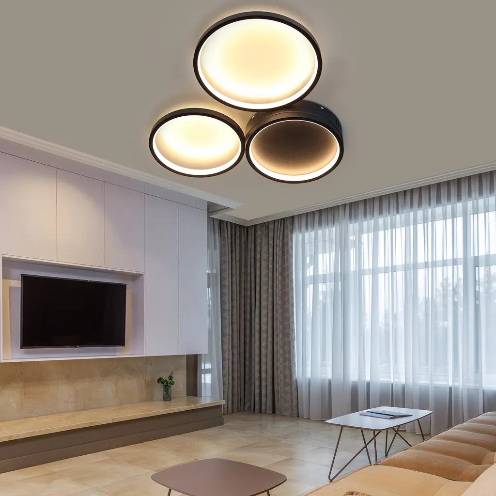 Plafonnier LED Blanc Chaud 3000K à Intensité Variable avec Télécommande - 9