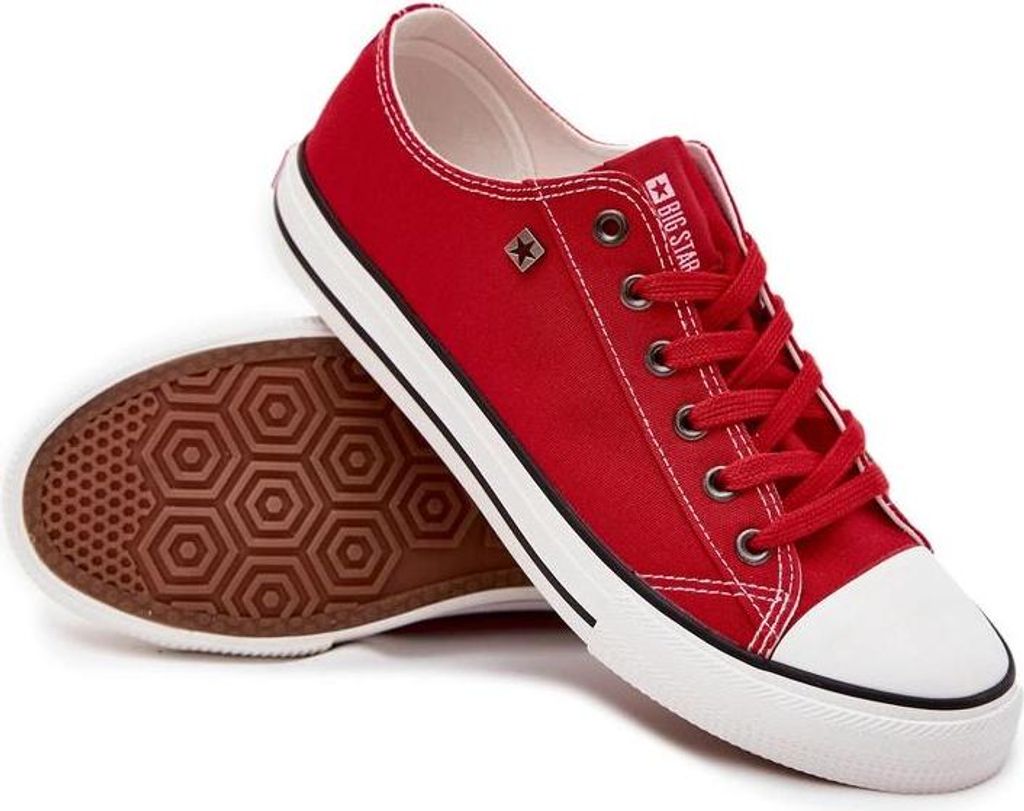 Herren Niedrige Stoff Sneakers Big Star DD174502 Rot 42 Produktbild 
