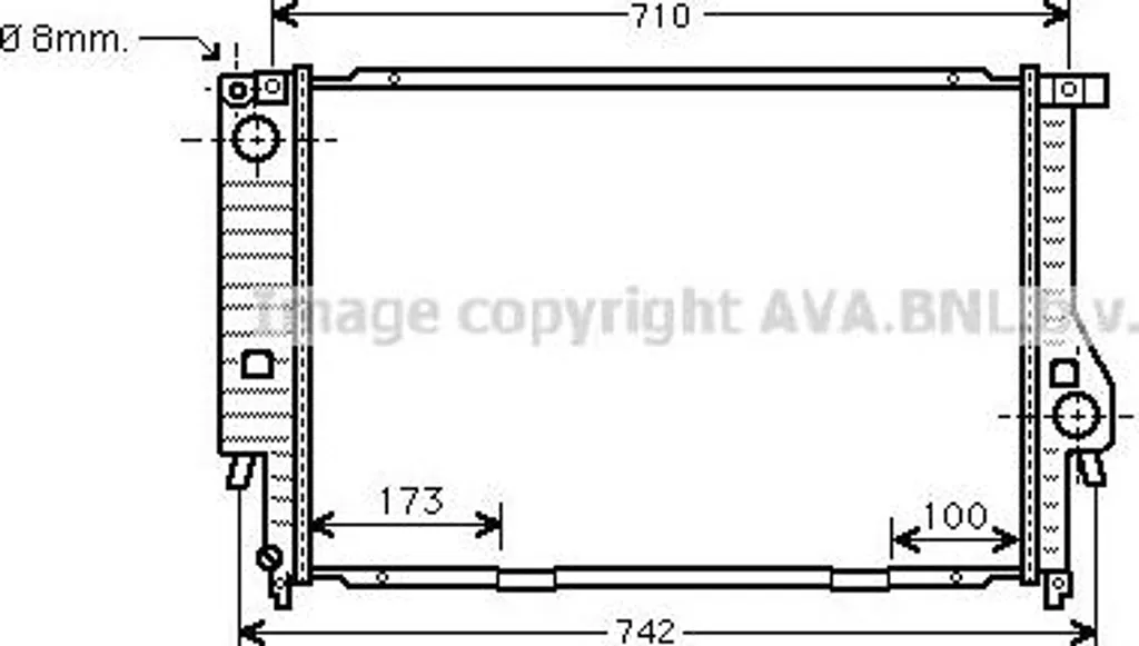 Radiateur de refroidissement pour BMW E34 - Pièce AVA BW2133 OE 2244542