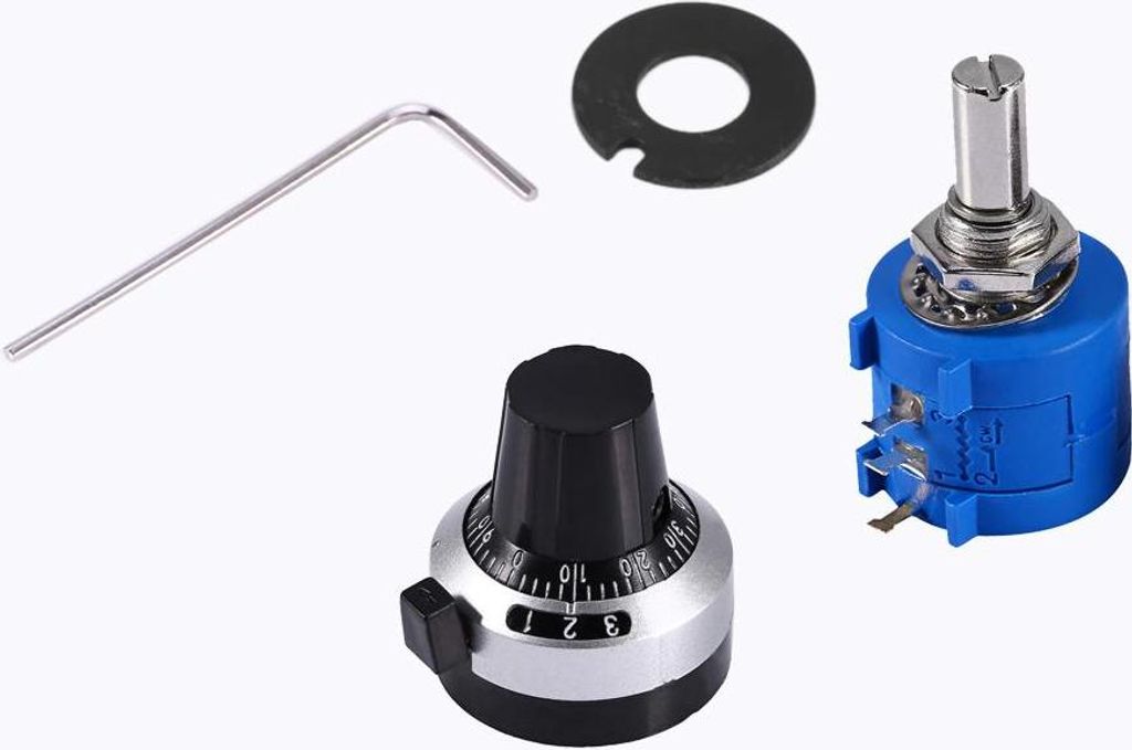 10K Ohm Präzisions-Potentiometer 3590S-2-103L – 10 Umdrehungen, Wirewound, mit Zählwerk und Drehknopf