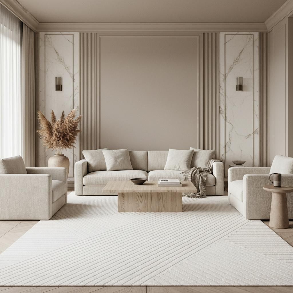 Kurzflorteppich 3D-Effekt Pflegeleicht Waschbar Strapazierfähig | Creme 160x230 cm Wohnzimmer Fußbodenheizung | ILLER – Kadima Design