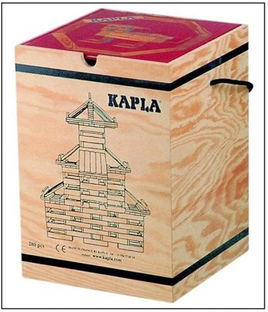 KAPLA 6801 Coffret de 280 Plaquettes en Bois Naturel avec Livre d'Art