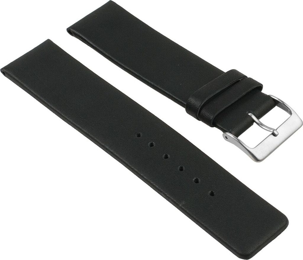 Minott Ersatzband Uhrenarmband gleichlaufend Leder schwarz 25781S, Stegbreite:22mm