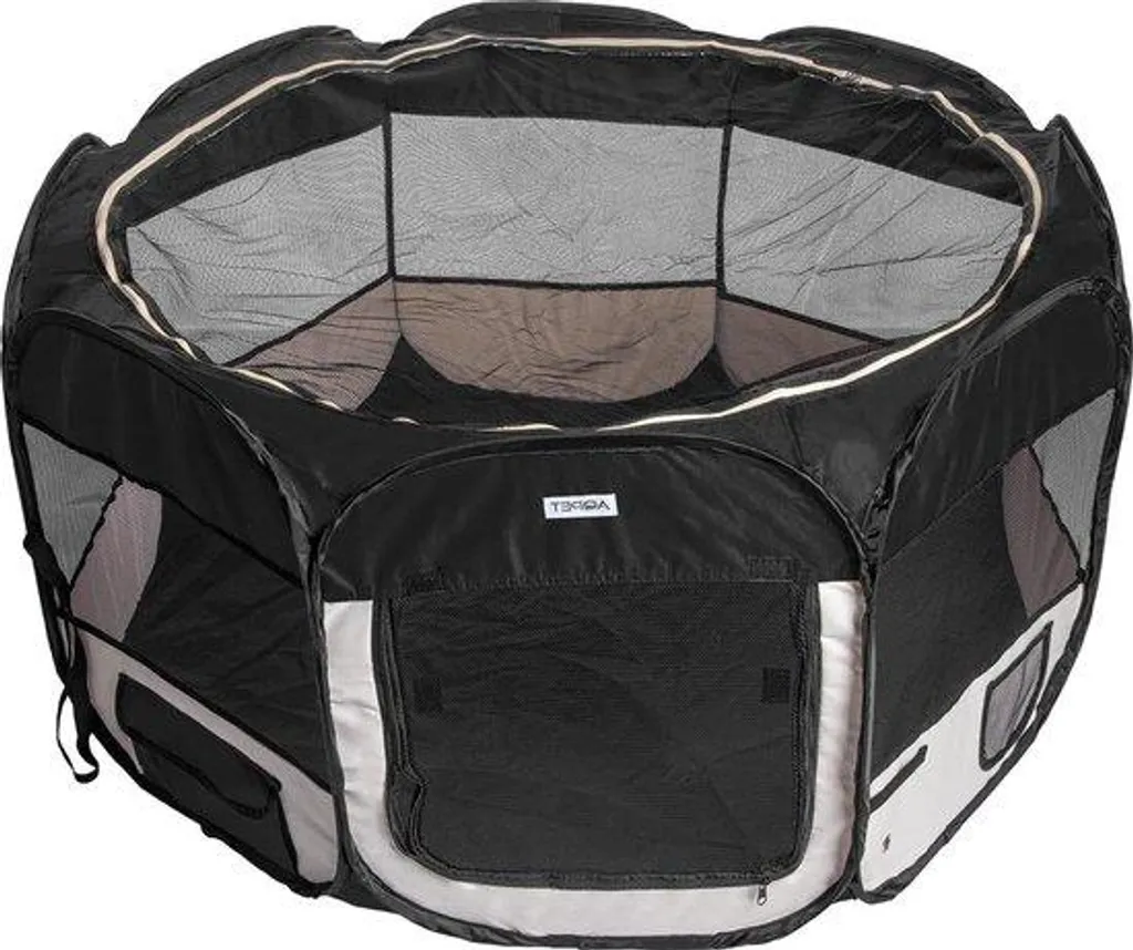 Enclos pour chiot anti-fuite et pliable - Cage tissu noir imperméable