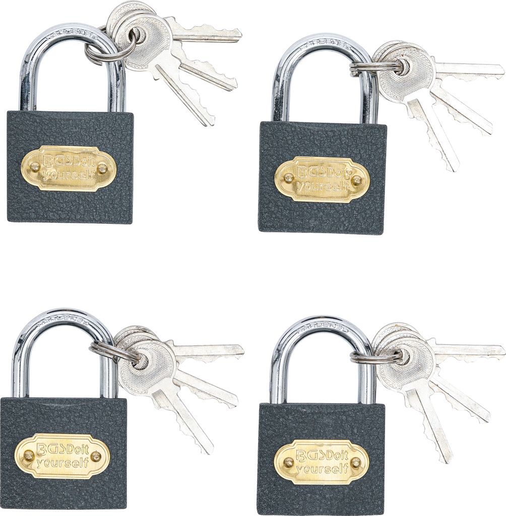 KRAFTMANN 85164 Vorhängeschloss-Set, 4-tlg., Produktbild 