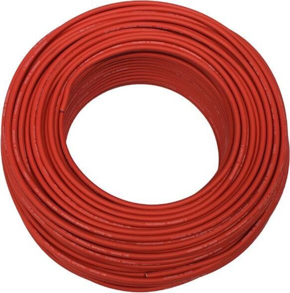 0% MwSt. 20m Solarkabel Solarleitung Kupfer H1Z2Z2-K 6mm² Photovoltaik Rot