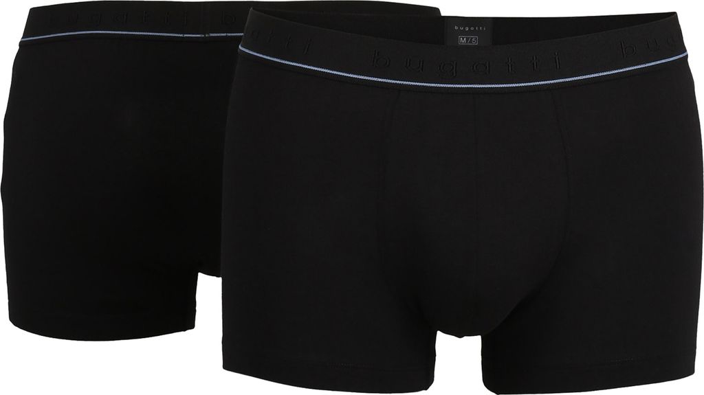 bugatti Herren Shorts, 2er Pack - FLEXCITY, Boxer Briefs, Pants, Stretch Baumwolle Schwarz M