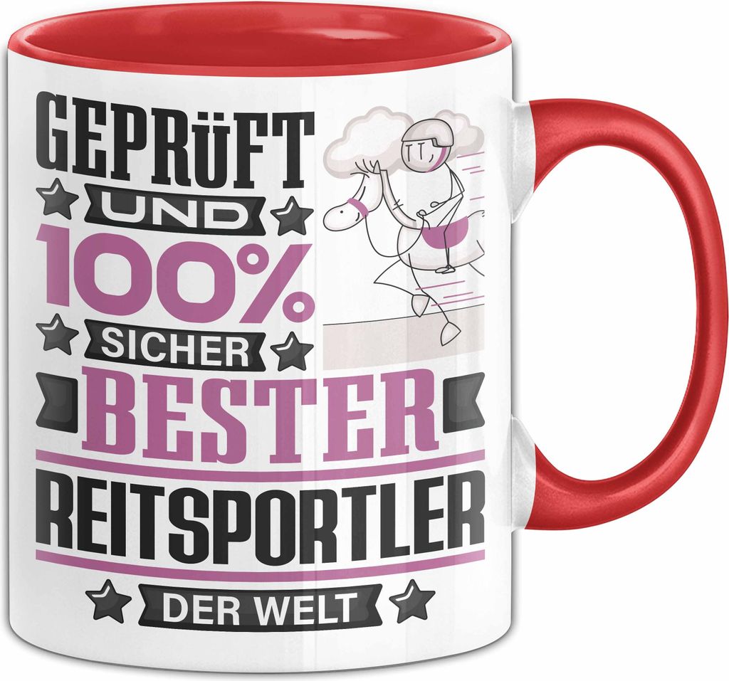 Reitsportler Geschenk Lustiger Spruch für Reitsportler Geschenkidee Bester Reitsportler Der Welt (Rot)