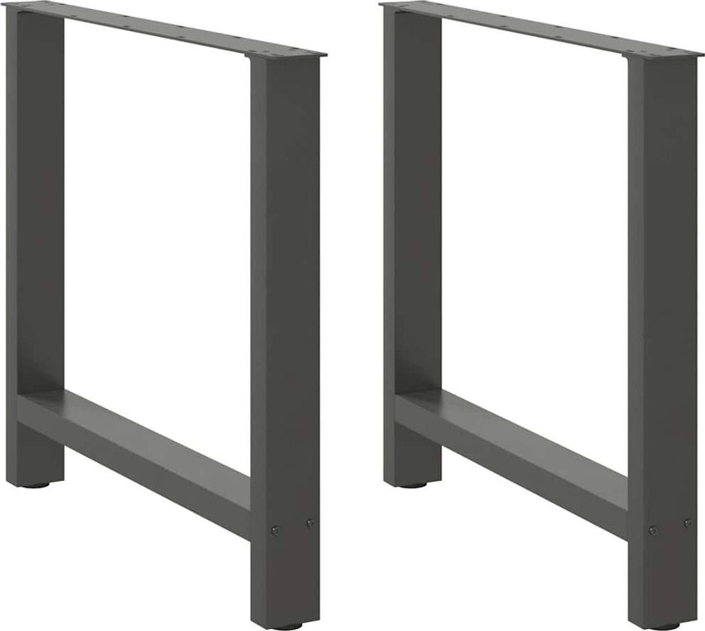 Esstischbeine Anthrazit 2 Stk. 80x(72-73) cm Stahl