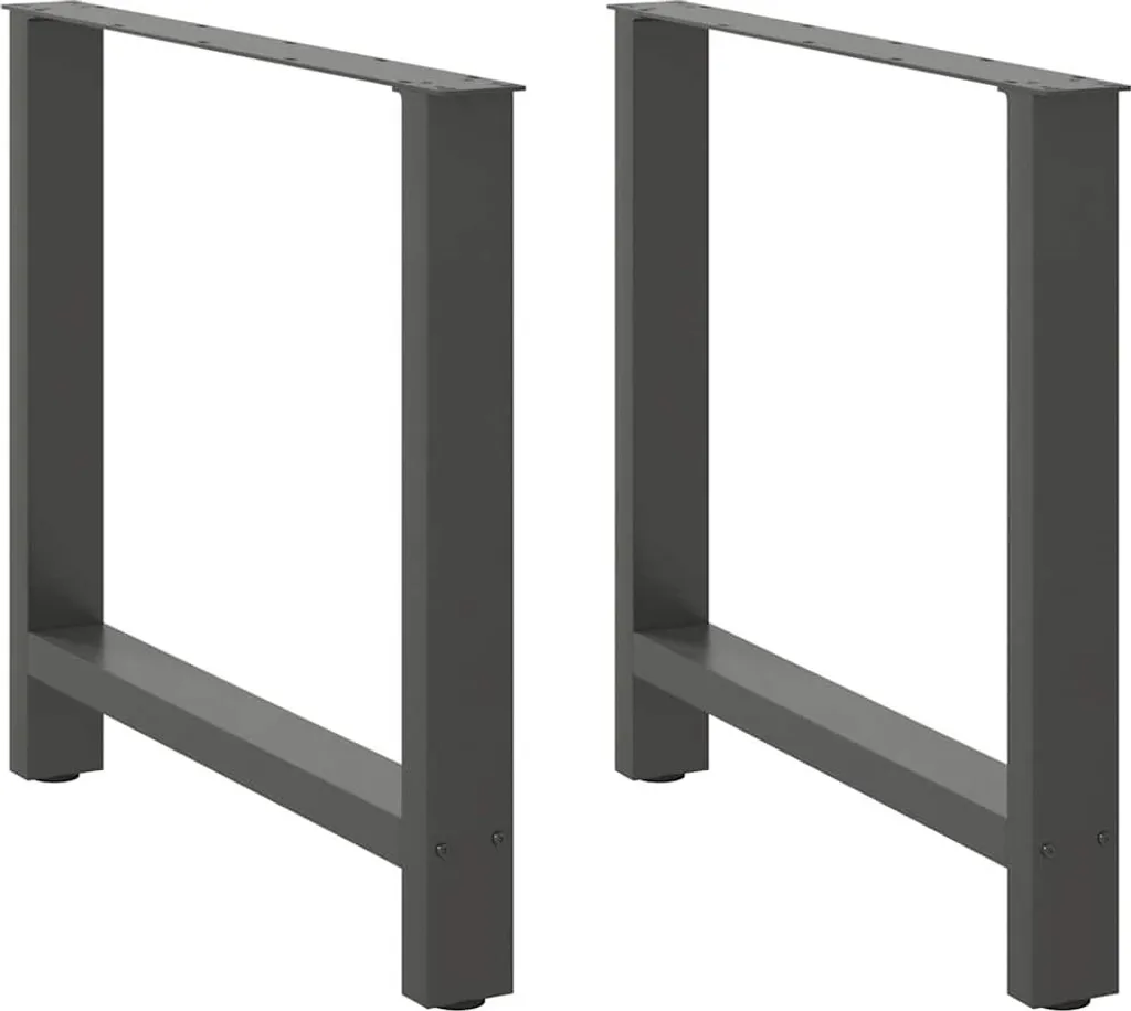 Supporti Tavolo Antracite Acciaio 80 cm Altezza Regolabile Design