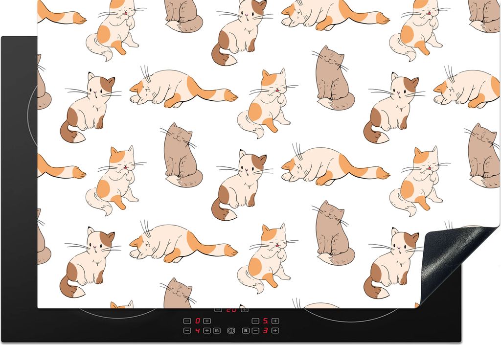 KitchenYeah Herdabdeckplatte Muster - Katze - Kätzchen - Jungen - Mädchen - Kinder - Kinder , 76x51cm, Küche Deko, Glaskeramikfeld Herdabdecku...