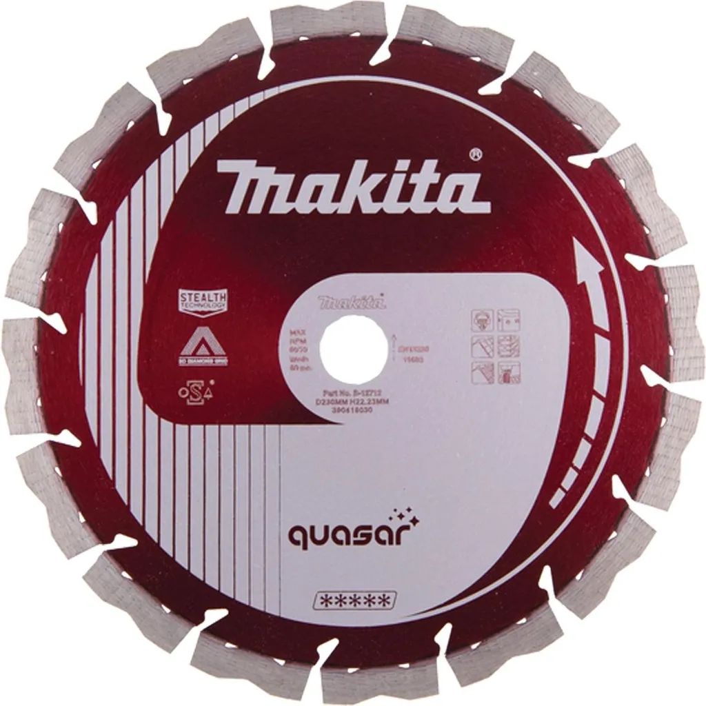 Disque à tronçonner diamanté Makita 230mm Quasar pour gros œuvre