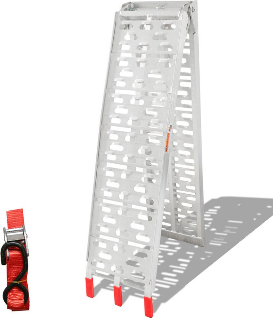 karpal 1 x Auffahrrampe 340kg Faltbare Alu Rampe Motorradrampe Antirutsch Laderampe fuer Motorrad oder Mofa
