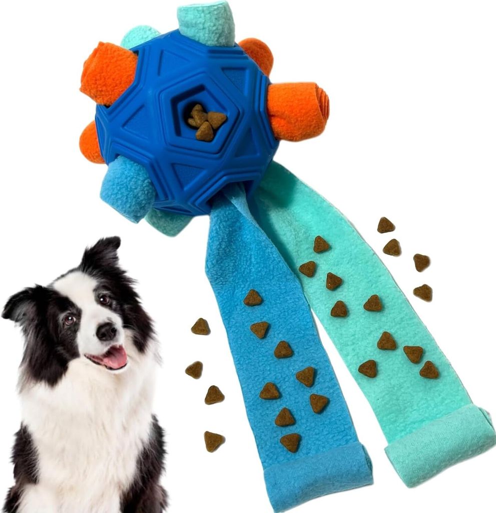 Schnüffelball für Hunde Hundespielzeug Unzerbrechlich Upgrade Ball Interaktives Spielzeug Snuffle Tragbarer Haustier Puzzle Snuffle Ball Toy für...