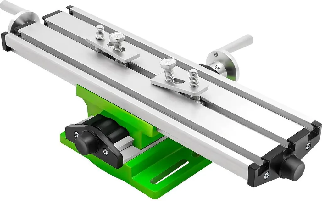 Table de Fraisage avec Volant Gradué - Plateau XY 200mm Aluminium Vert