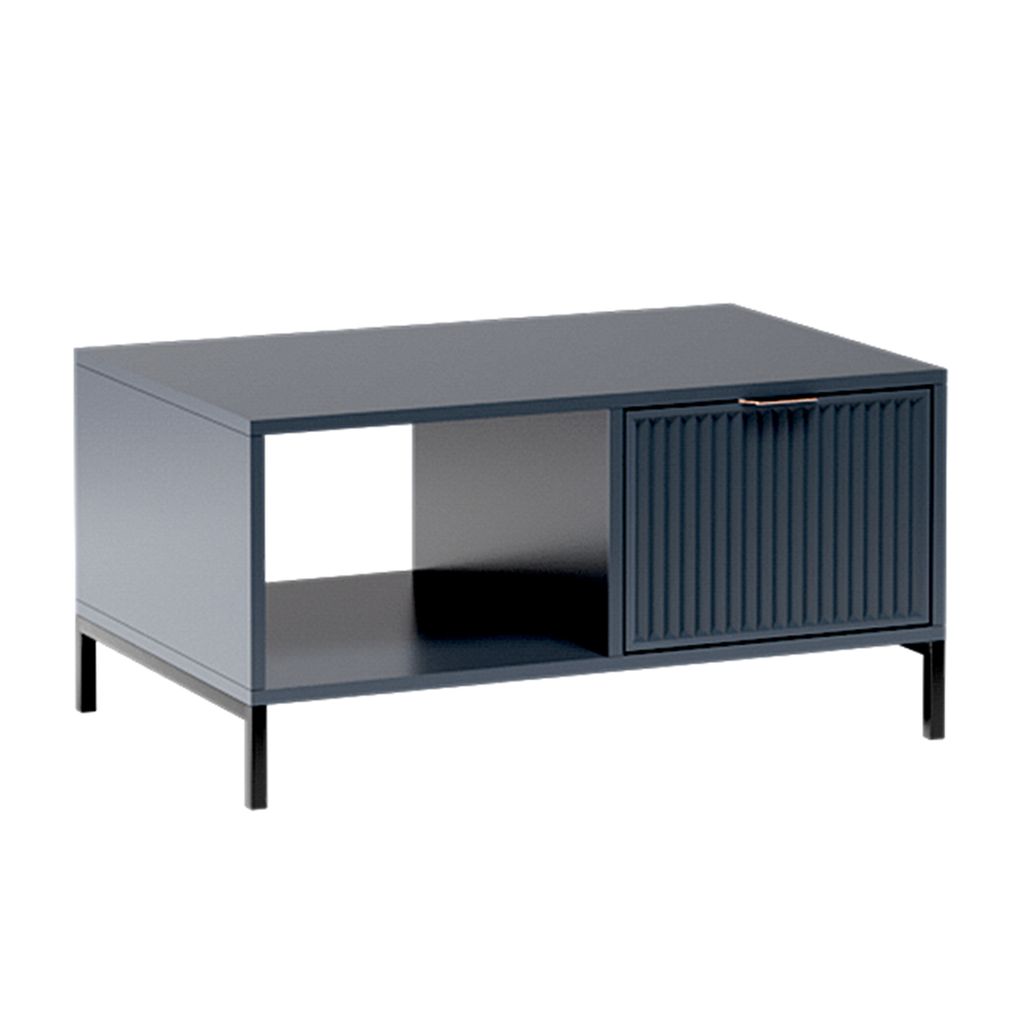 AX LIVING Blaues Couchtisch mit Ablage Berlinette 6 Rillen Produktbild 