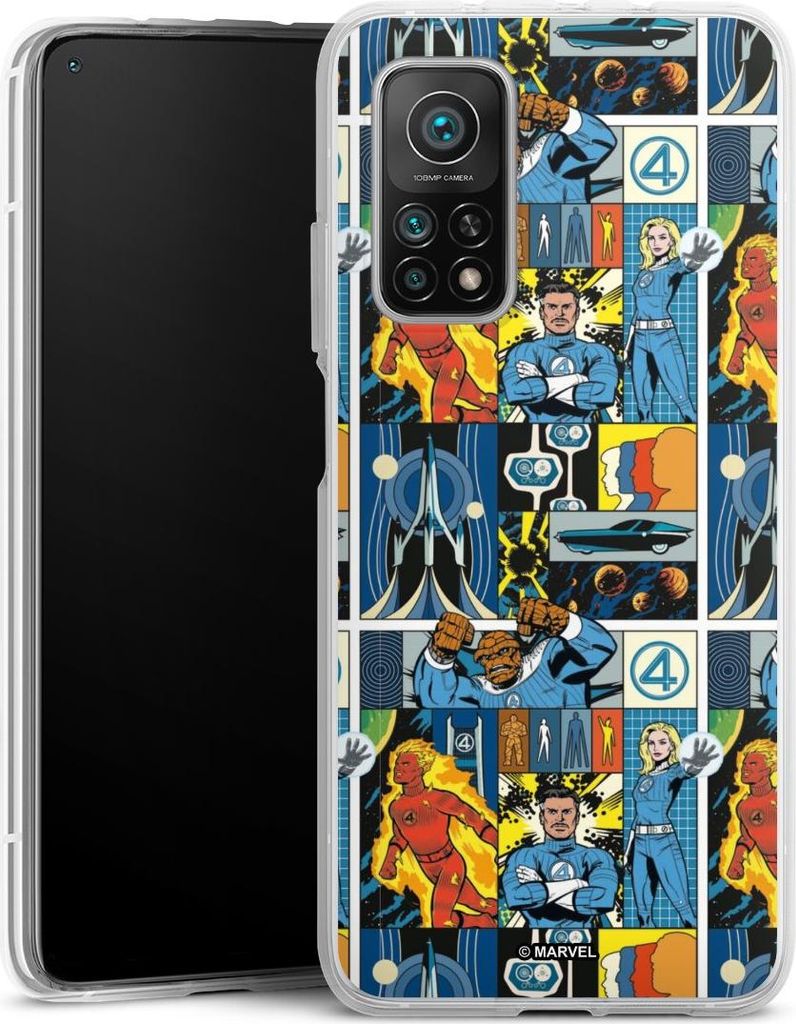 DeinDesign Handyhülle für Xiaomi Mi 10T Pro 5G Silikon Hülle Case Smartphone Schutzhülle Offizielles Lizenzprodukt Marvel The Fantastic Four