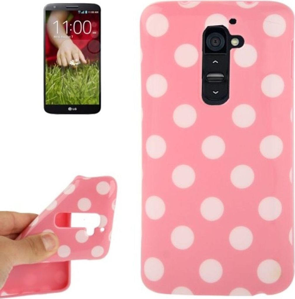 Handyhülle TPU Hülle für LG Optimus G2 / D801 rosa/weiß