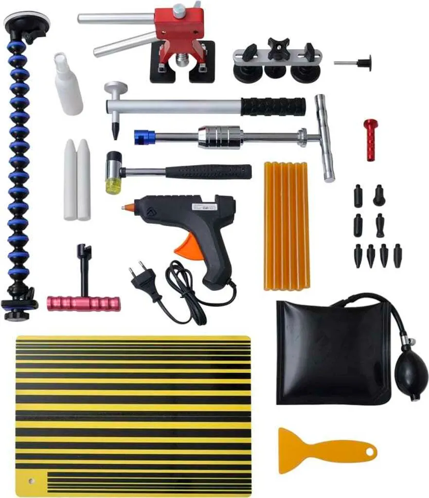 Kit outils débosselage vidaXL XXL en acier robuste avec sac de transport