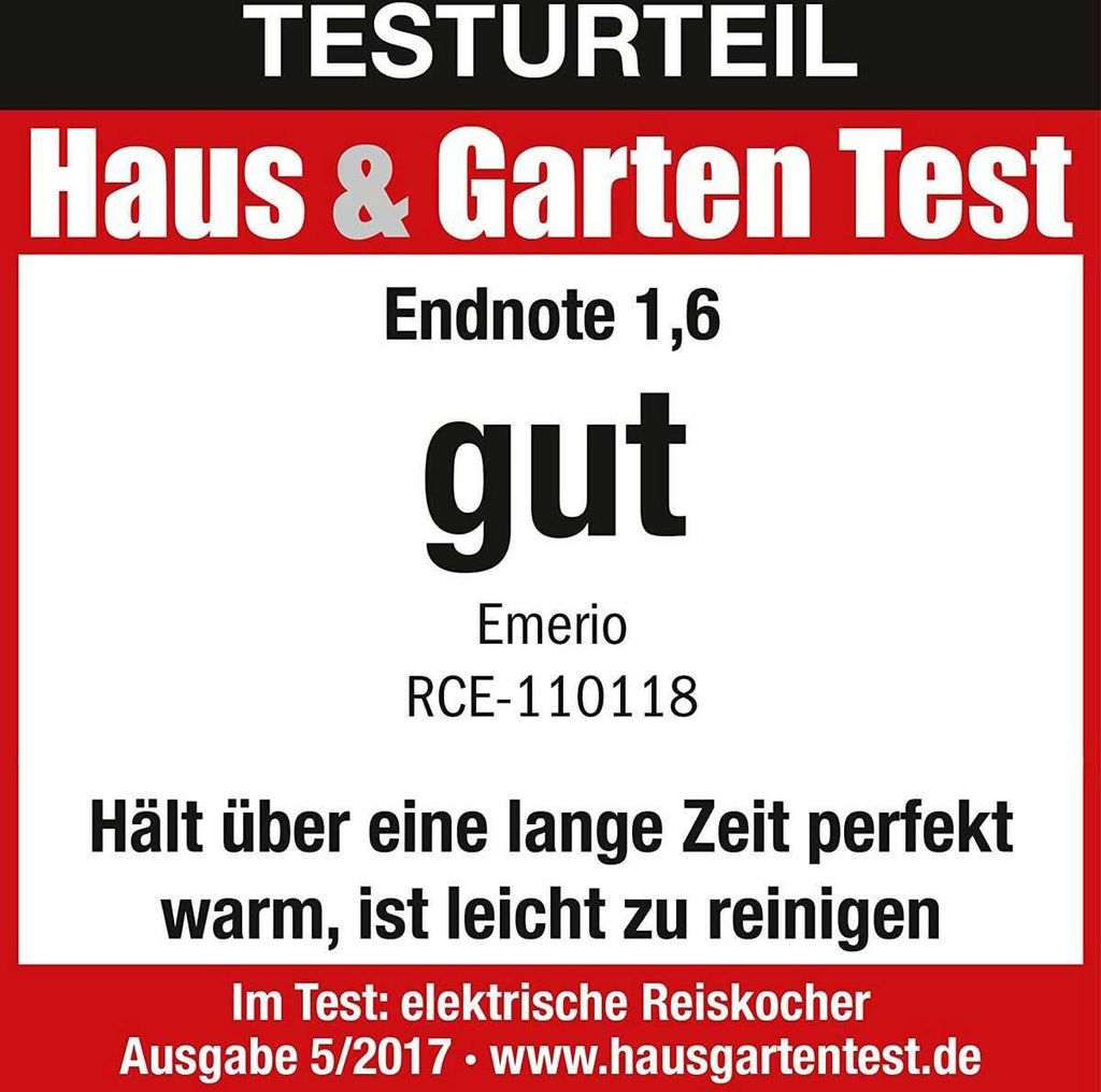 Emerio Reiskocher ECO, 1,5L, Warmhaltefunktion, antihaft Obrázok produktu 9