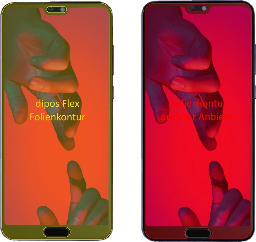 3x Schutzfolie für Huawei P20 Pro Folie, 100% Displayabdeckung, dipos Flex
