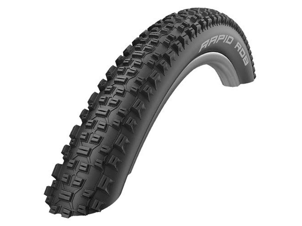 Pneu VTT 27.5x2.25 tringle souple marque Schwalbe rocket ron