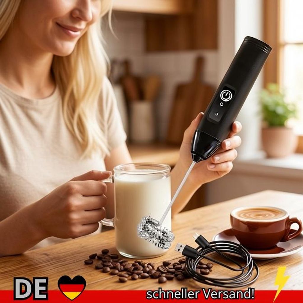 Diwiter Elektrische Milchaufschäumer Hand Schneebesen Schäumer