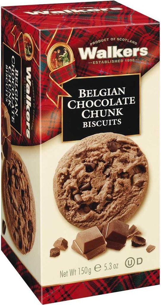 Walkers Belgické čokoládové sušenky s kousky 150g Obrázek produktu 