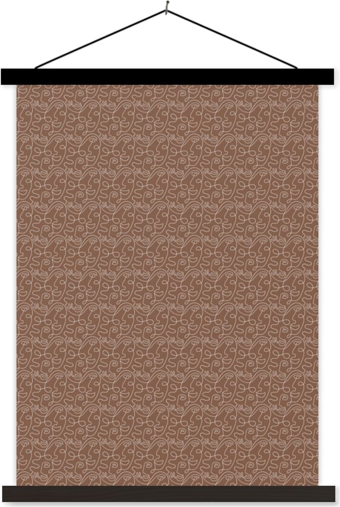 MuchoWow Textilposter Gesicht - Design - Luxus 40x53 cm mit schwarzem Rahmen - Abbildung
