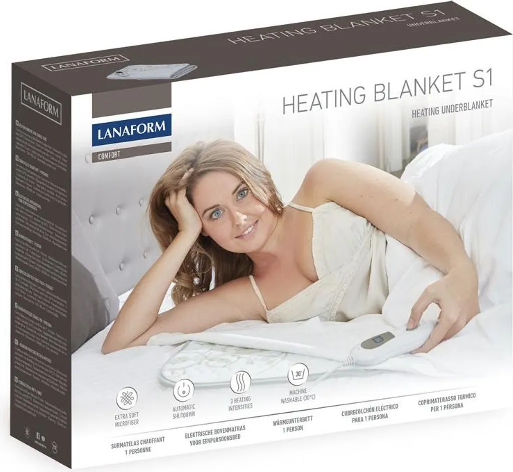 Chauffe-Matelas Lanaform LA180109 en Polyester Doux 150x80cm Lavable