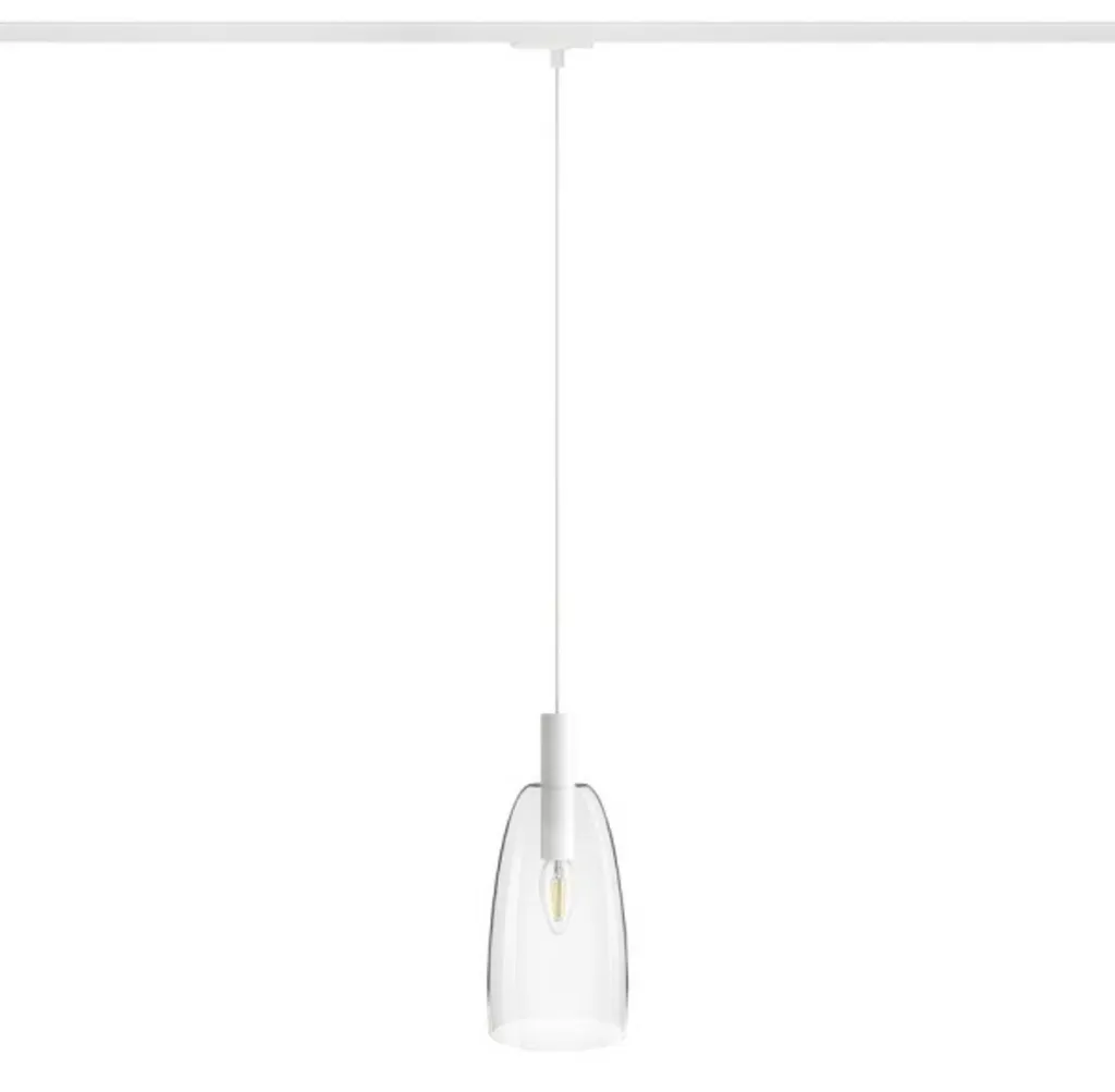 Suspension pour Rail Cuisine et Salon Bellini L E14 Blanc Transparent