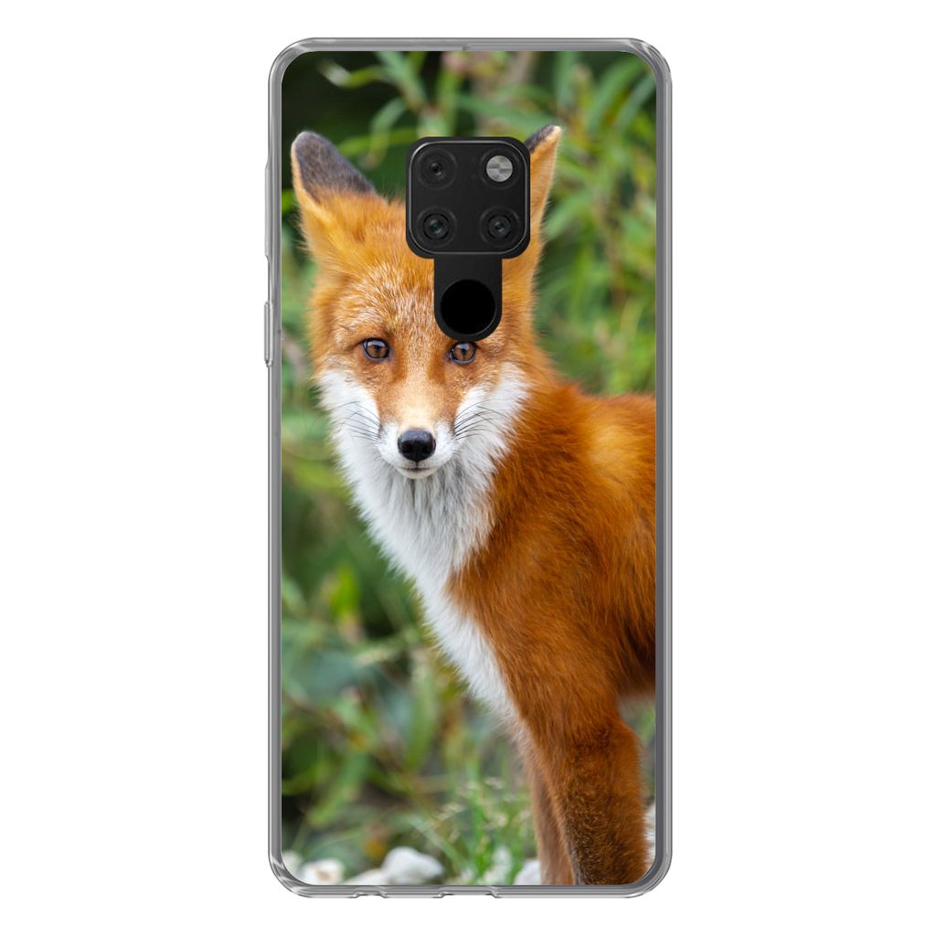 MuchoWow Handyhülle Schutzhülle Hülle für Huawei P40 Lite Fuchs - Orange - Wald Silikon Softcase Handy Hülle - Handy
