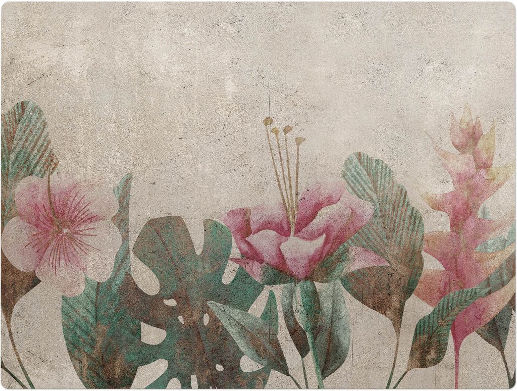 Vintage-Blumenmuster – Bodenschutzmatte – Stuhlunterlage 120x90 cm – Rutschfest – Hartbodenmatte