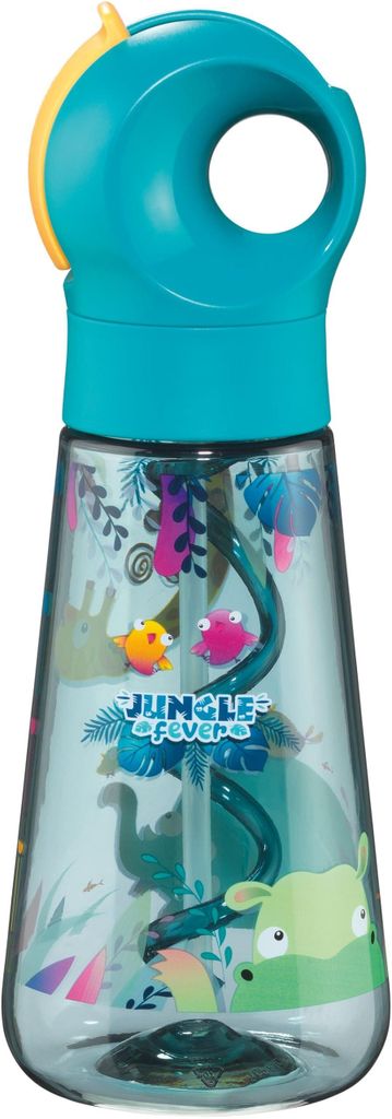 Maped PICNIK MINIZ Trinkflasche Kinder 500 ml Jungle Fever – Ecozen Flasche mit Strohhalm, auslaufsicher, spülmaschinengeeignet, ideal für Kind...