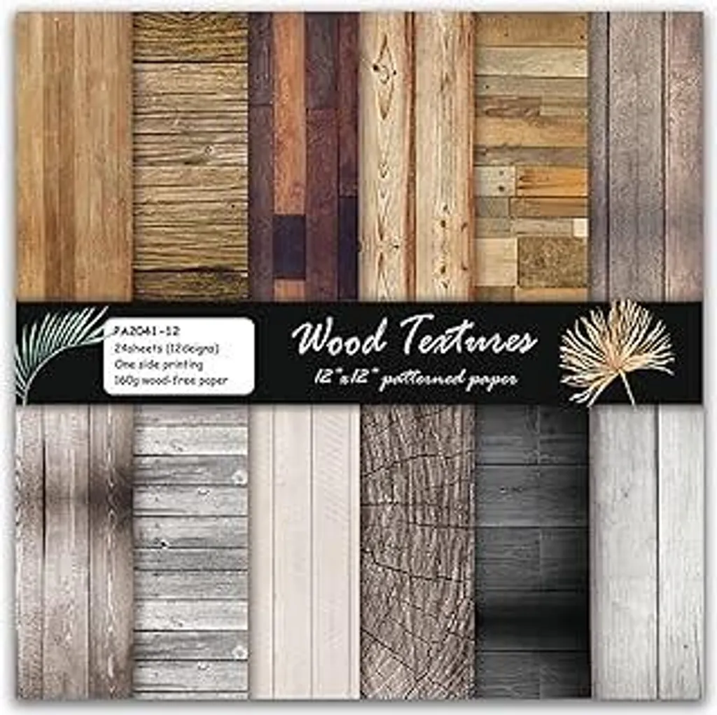 Blocco Carta Decoupage Legno 12 Modelli | Carta Decorativa 12x12 Pollici